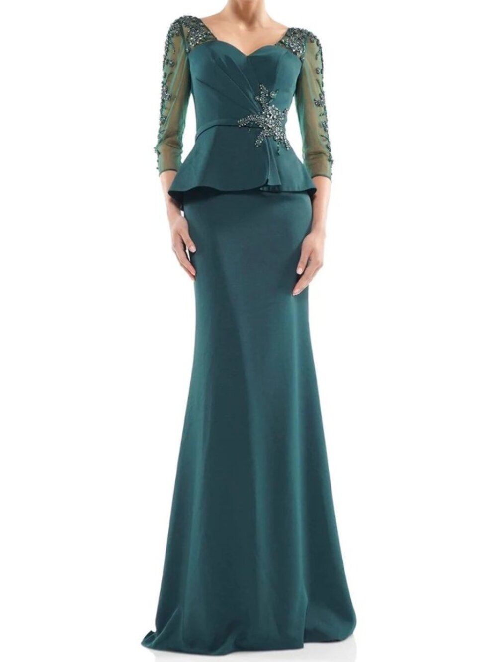 NWT Marsoni by Colors MV1037 Mother of the Bride Dress Deep Green Size 6